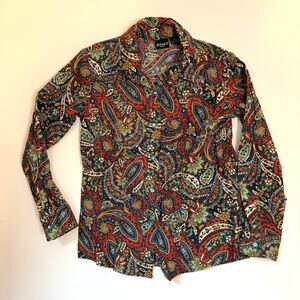 Cruel Girls Gem Snap Paisley Button Down Size Small